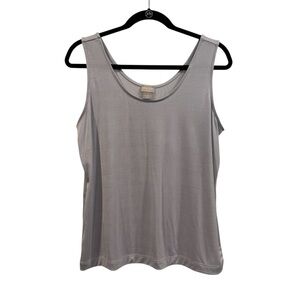 Chico's Travelers Soft Gray Metallic Sleeveless Tank Top Size 2